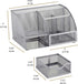 Annova Mesh Desk Organizer Office with 7 Compartments + Drawer/Desk Tidy Candy/Pen Holder/Multifunctional Organizer - Silver - Grey