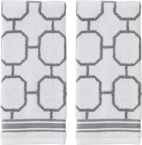 SKL Home Vern Yip Lithgow Hand Towel Set, Gray 2 Count