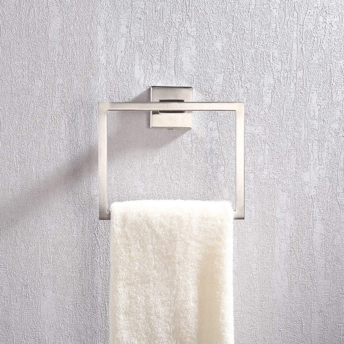 KES Bath Towel Ring Towel Hanger SUS 304 Stainless Steel Bathroom Accessories Contemporary Hotel Square Style Wall Mount, Brushed Finish, A2480-2
