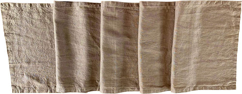 Linen Table Runner 100% French Flax Stonewashed Pure Linen Cloth Table Runner (Natural Rustic Taupe, 14 x 90 Inch)