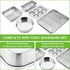P&P CHEF Stainless Steel Small Baking Pan Set, 6-Piece Kitchen Bakeware Sets, Includes Oven Pan with Rack, Square/Round Cake Pan, Loaf & Muffin Pan, Easy Clean & Heavy Duty