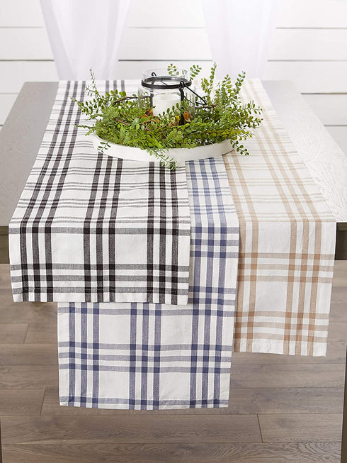 DII Home Sweet Farmhouse Table Top Collection Stylish D©cor for Family Dinners, Dinner Parties, Weddings & Everyday Use, Table Runner, 14 x 108, Stone Plaid