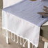 DII Bordered Dobby Woven Table Runner, 15 x 108, French Blue, 1 Piece