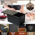 HiliStar Pullman Loaf Pan Set - with Lid Cover, Dough Scraper, Cutter, Rubber Sponge - Aluminum Pain De Mie Non-stick Bread pan with lid, Black Baking box Toast Bread bakeware - 8.3"x4.7"x4.4"