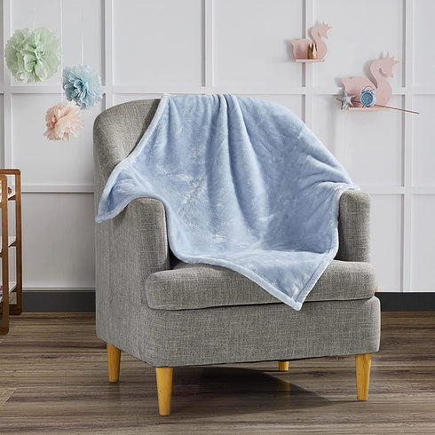 Mon Lapin Baby Blanket Super Plush Receiving Blanket for Boy or Girl - Newborn, Infant, and Toddler - Swaddling Cuddling Blanket in Bassinet, Crib, Stroller - 30 x 40 Inches (Powder)