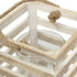 Stonebriar SB-5080B Worn White Wooden Beach House Candle Lantern with Rope Handle and Removable Glass Cylinder Hurricane, MEDIUM