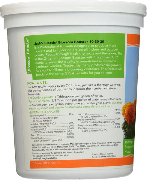 J R Peters Inc 51024 Jacks Classic No.1.5 10-30-20 Blossom Booster Fertilizer