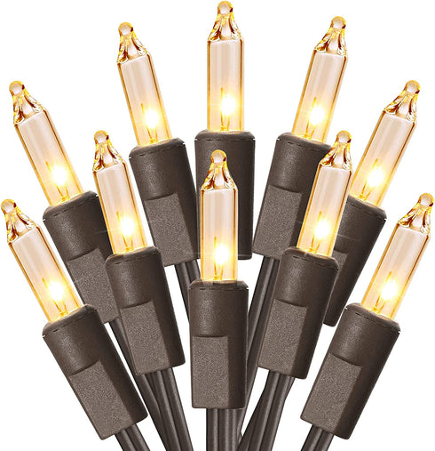 Christmas Lights, 300ct 69.6ft Incandescent Christmas Lights Connectable, Outdoor Christmas Tree Lights, 120V UL Certified Indoor Christmas String Lights for Xmas Party Patio, Brown Wire, Warm White