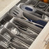 Spectrum Diversified Hexa 6-Divider Silverware Buildup-Resistant Drawer Organizer & Utensil Holder with Locking Expandable Wings, Easy-to-Clean Modern Kitchen Storage & Cutlery Tray, Stone Gray