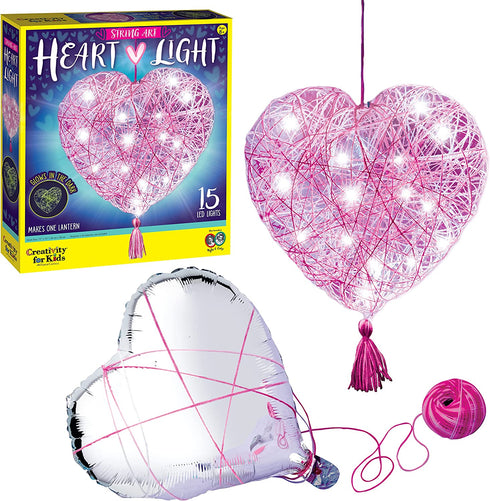 Creativity for Kids String Art Heart Light - Create a Heart Shaped String Art Lantern - String Art Kids for Kids Pink