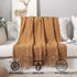 Throw Blanket for Couch Textured Knitted Blanket with Tassels Cozy Woven Boho Brown Bed Blanket for Sofa Bed Chair Diamond Pattern 50x60 Inches MIULEE