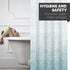 LYNXTEX Teal Blue Shower Curtain - Polyester Fabric Waterproof Weighted Hem Farmhouse Boho Shower Curtain Set with 12 Hooks for Bathroom Decor 72 X 72 Inch - Ombre Damask
