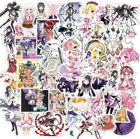 50PCS Anime Puella Magi Madoka Magica Stickers,Popular Classic Anime Stickers for Laptop Water Bottles Phone Case Notebook Decal (Puella Magi Madoka Magica)