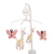 Carter's Pretty Pink Giraffes Coral Butterflies Musical Mobile, Coral, Pink
