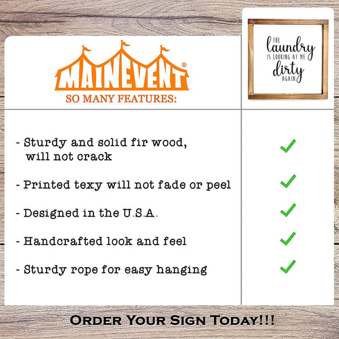 Laundry is Looking at Me Dirty Again Sign 12x12 Inch - Farmhouse Laundry Room Rustic Decor, Farmhouse Laundry Sign Decor, Square Laundry Sign, Wooden Laundry Sign, Laundry Looking at Me Dirty Sign