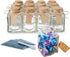 Otis Classic Square Glass Jars with Lids - Set of 12 Mini Glass Jars with Corks for Wedding & Party Favors, DIY Crafts, Potions, Spices & Candy, 3.4 oz