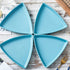 Bruntmor Porcelain 8" Triangle Plates Set Of 4 - Oven Safe Triangular Dish For Appetizer or Desserts Buffet Plates Restaurantware, Blue