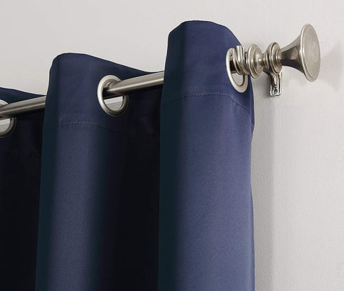 Sun Zero Easton Blackout Energy Efficient Grommet Curtain Panel, 40x95, Navy