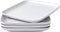 Bruntmor 8-Inch Set of 4, Heavy Duty Ceramic Dinner Plates, Elegant Matte Square Serving Plates for Dessert, Classic Serving Plate for Steak, Pasta and Salad, Dinner Plates, White
