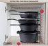 Heavy Duty Pan Organizer, Extra Large 5 Tier Rack - Holds Cast Iron Skillets, Dutch Oven, Griddles - Durable Steel Construction - Space Saving Kitchen Storage - No Assembly Required - Black 15.4-inch
