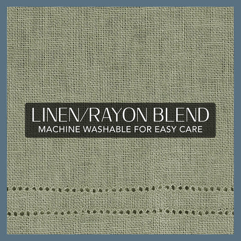 Elrene Home Fashions Cameron Linen Tier Curtains, 30" W x 24" L Each (Set of 2 Tiers), Sage Green