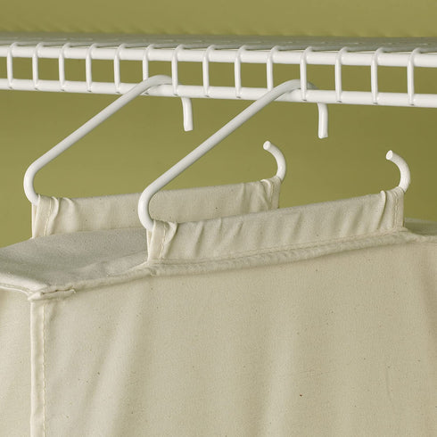 Household Essentials 311322 Hanging Shoe Storage Organizer for Closets |10 Pocket Shelves | Natural Canvas
