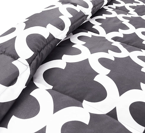Utopia Bedding Printed Comforter Set (Full, Grey) with 2 Pillow Shams - Luxurious Brushed Microfiber - Down Alternative Comforter - Soft and Comfortable - Machine Washable