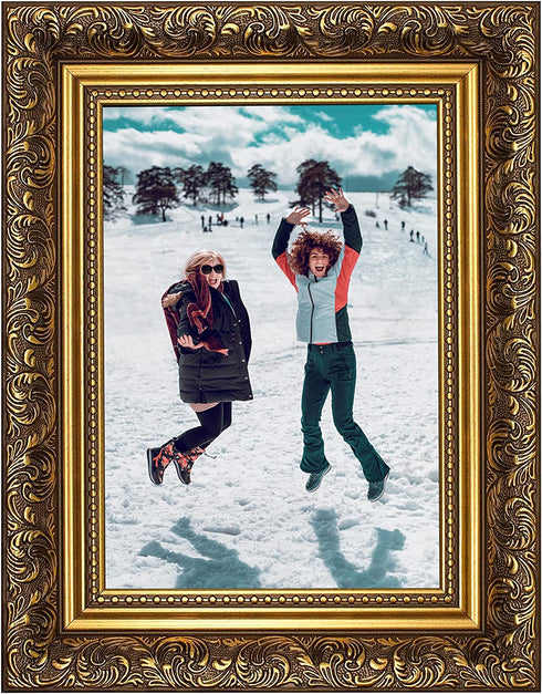 Certificate Frames Ornate Swept Antique Style French Baroque Style Picture /Photo /Poster Frame With A High Clarity Styrene Shatterproof Perspex Sheet (21.6 x 27.9cm) 8.5" x 11" Gold