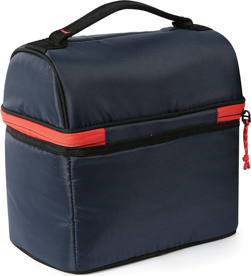 Arctic Zone High Performance Ultimate Secret Insulated Lunch Box Bucket Bag with 2 Piece Leak Proof Food Container and 350g High Performance Ice Pack - Navy