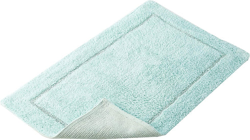 Amrapur Overseas 2-Pack Solid Loop with Non-Slip Backing Bath Mat Set (17-inch by 24-inch & 21-inch by 34-inch), Spa Blue