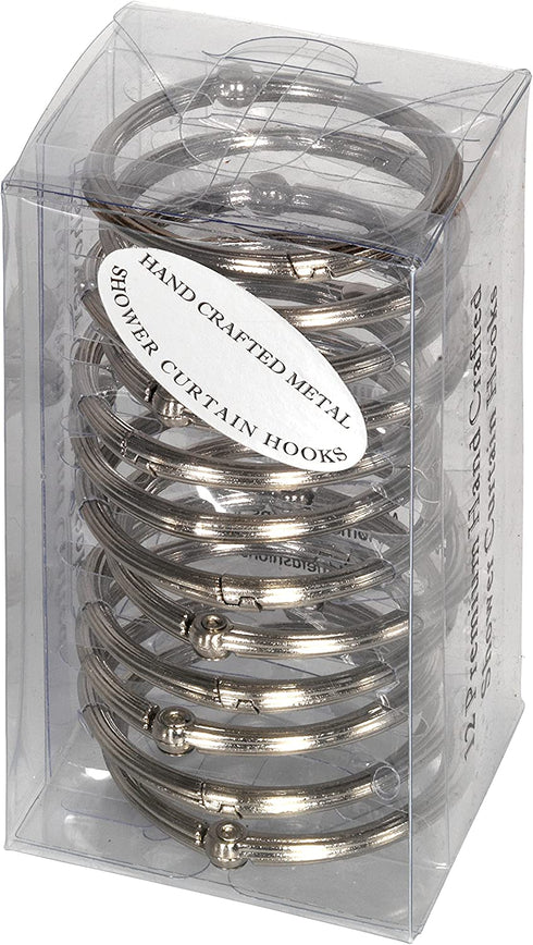 Carnation Home Fashions SLM-O/69 O Shower Curtain Hooks, Brushed Nickel