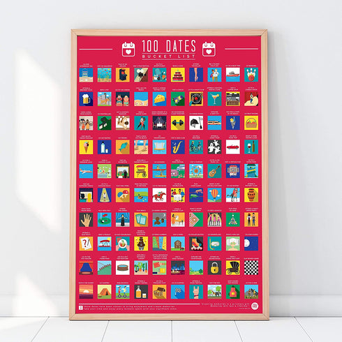 100 Dates Bucket List Scratch Poster