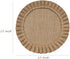 Rustic Farmhouse Burlap Round Placemats, Set of 4, Size in 15 Inches Diameter, Ruffle Trim Design (4)