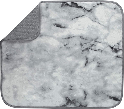 S&T INC. Marble Print Dish Drying Mat, 16 Inch by 18 Inch