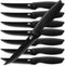 LDC Steak Knives Set of 8 - Black Steak Knife Set & Dinner Knife Set- Stainless Steel, Ultra-Sharp, Scratch Resistant And Rust Proof - Non Stick and Dishwasher Safe - Serrated Steak Knives