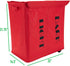 Mind Reader Double Rolling Hamper Laundry Sorter with Lid, Wheels, Handles, Red