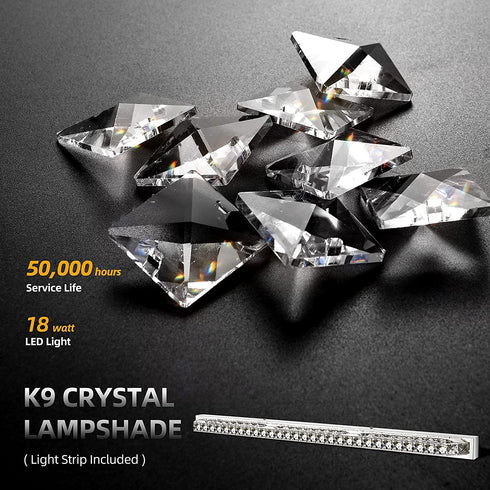 YITAHOME Vanity Light Crystal Bathroom Vanity Lights Fixtures Modern Wall Lighting for Bathroom Chrome Cube Wall Light for Bathroom Living Room Bedroom Wardrobe Cabinet