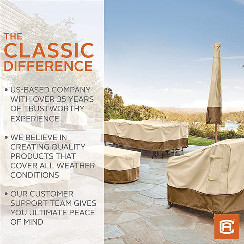 Classic Accessories Veranda Water-Resistant 48 Inch Rectangular Patio Coffee Table Cover