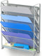 SimpleHouseware 6 Tier Wall Mount Document Letter Tray Organizer, Silver