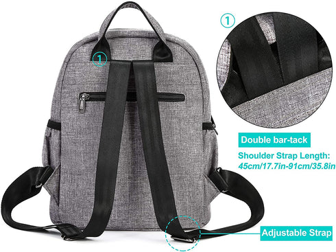 AmHoo Insulated Lunch Box Bag Reusable Cooler Backpack Double YKK Zippers Waterproof Multiple Pockets Quilted For Women Hiking Beach Picnic Trip,Purple