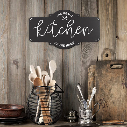Barnyard Designs Rustic Metal Kitchen Wall Decor Sign, Country Farmhouse Decoration for Your Home, Kitchen, or Dining Room, 16 x 8.5