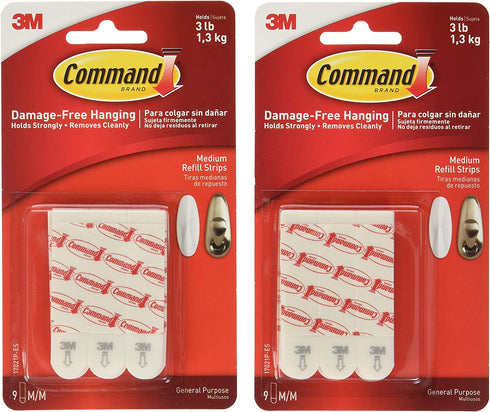 Command Medium Mounting Refill Strips, 18-Strip