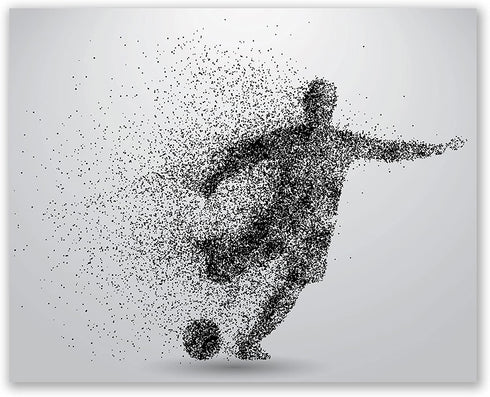 Soccer Wall Art Prints - Particle Silhouette Set of 4 (8x10) Poster Photos - Man Cave- Bedroom Decor