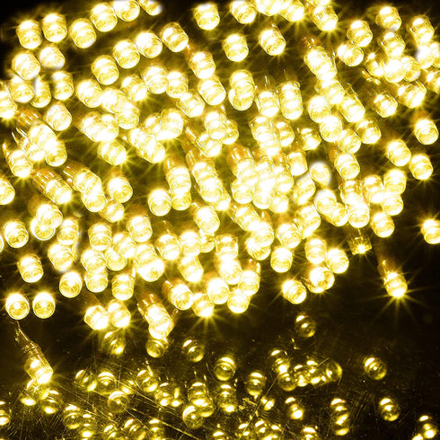WATERGLIDE 98.5FT 300 LED Christmas Decorative String Lights, 8 Lighting Modes Waterproof Green Wire LED Fairy Light for Indoor Outdoor Christmas Party Garden Wedding Home Decoration (Warm White)