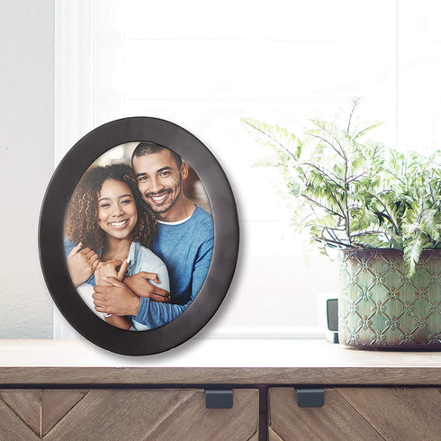 Malden International Designs 2163-80 Classic Oval Black Wood Picture Frame, 8x10, Black