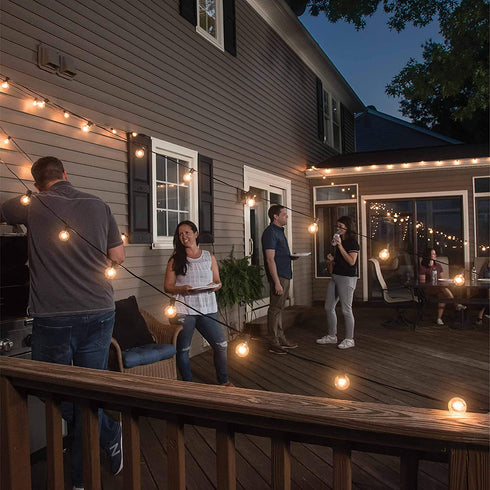 Mr Beams 5W G40 Bulb Incandescent Weatherproof Indoor/Outdoor String Lights, 50 ft, White, Feet