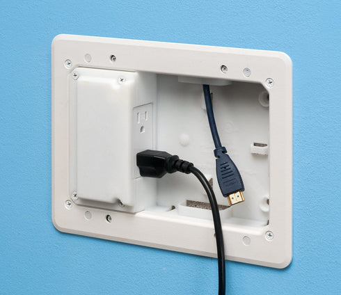 Arlington TVL508-1 Low Profile TV Box for Shallow Walls, 8-inch x 5-inch Box, 1/2-inch or 5/8-Inch Drywall, 1-Pack