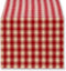 Cackleberry Home Red and Cream French Check Woven Cotton Jacquard Table Runner Reversible 14 x 72 Inches