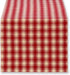 Cackleberry Home Red and Cream French Check Woven Cotton Jacquard Table Runner Reversible 14 x 72 Inches