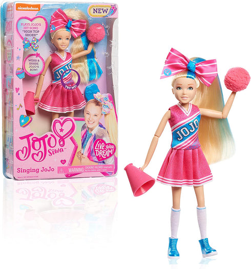 JoJo Siwa 10 Inch Singing Doll, Sings High Top Shoes, Pink Cheerleading Outfit and Accessories, by Just Play